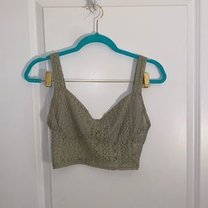Light green lace crop top